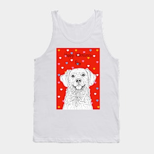 Retriever Dog Valentine's Greeting Tank Top